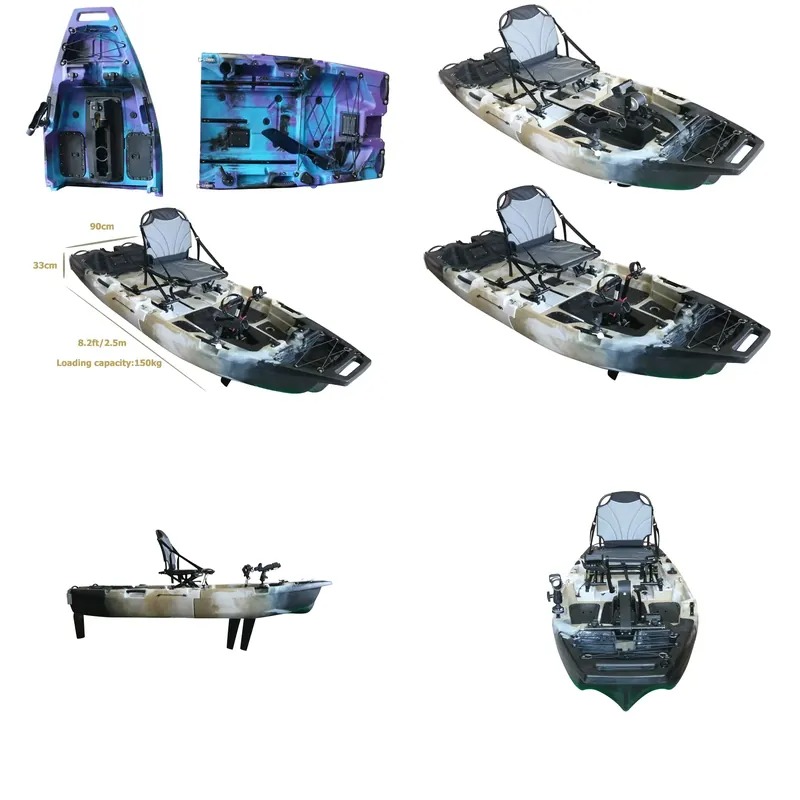 Fishing Kayak Seat - เรือคายัคแบบโมดูลาร์ 8 ฟุต พร้อมใบพัดขับเคลื่อนด้วยเท้าสำหรับ 1 คน